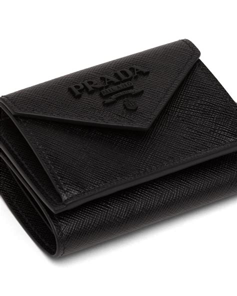 Black Small Saffiano Leather Wallet 